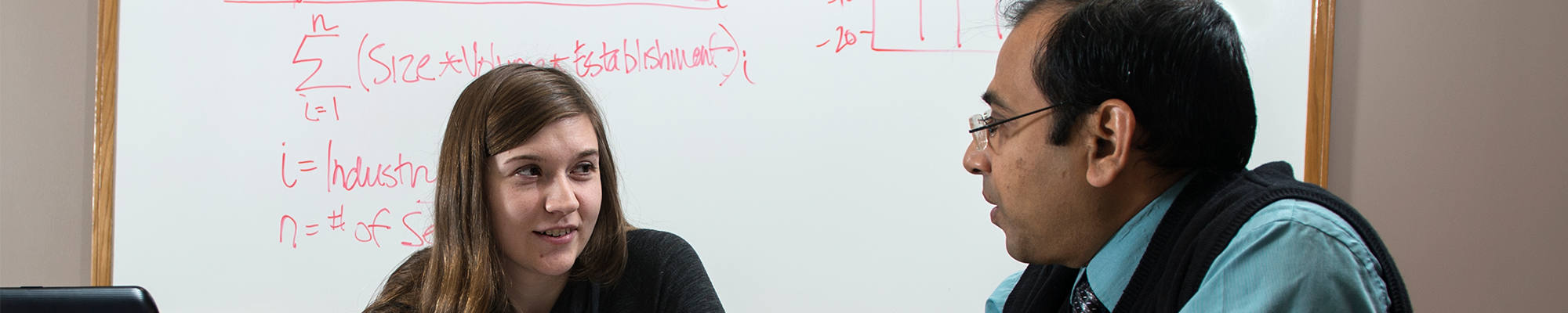 A student being mentored by a professor